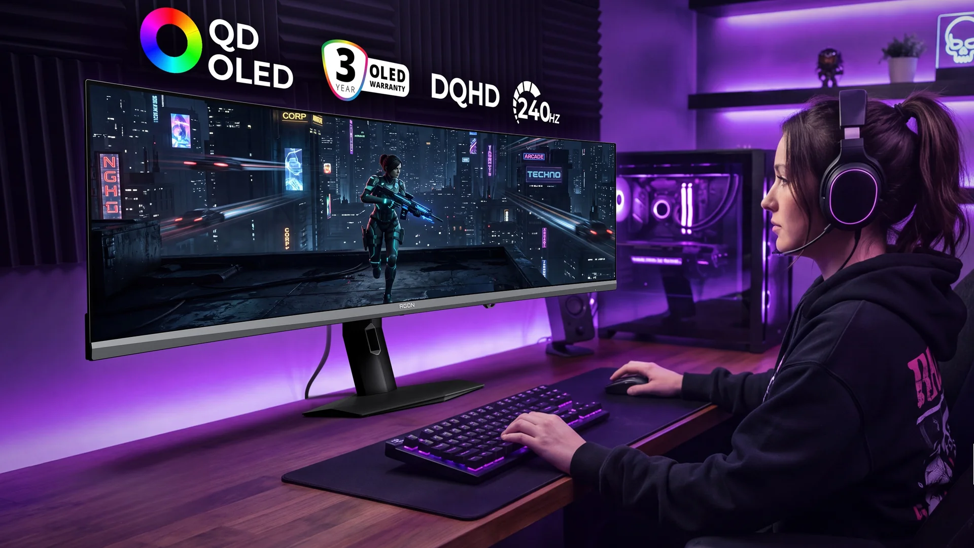 AGON by AOC ukáže na Gamescomu nové OLED monitory pro hráče